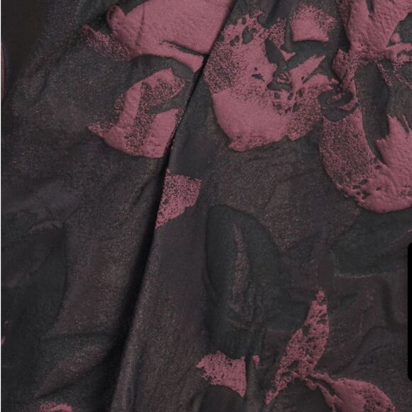 Kay Unger Massima Metallic Floral Jacquard Midi Cocktail Dress Mink Rose Size 6 - Picture 4 of 12